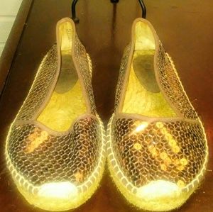 Espadrille bronze sequined shoes